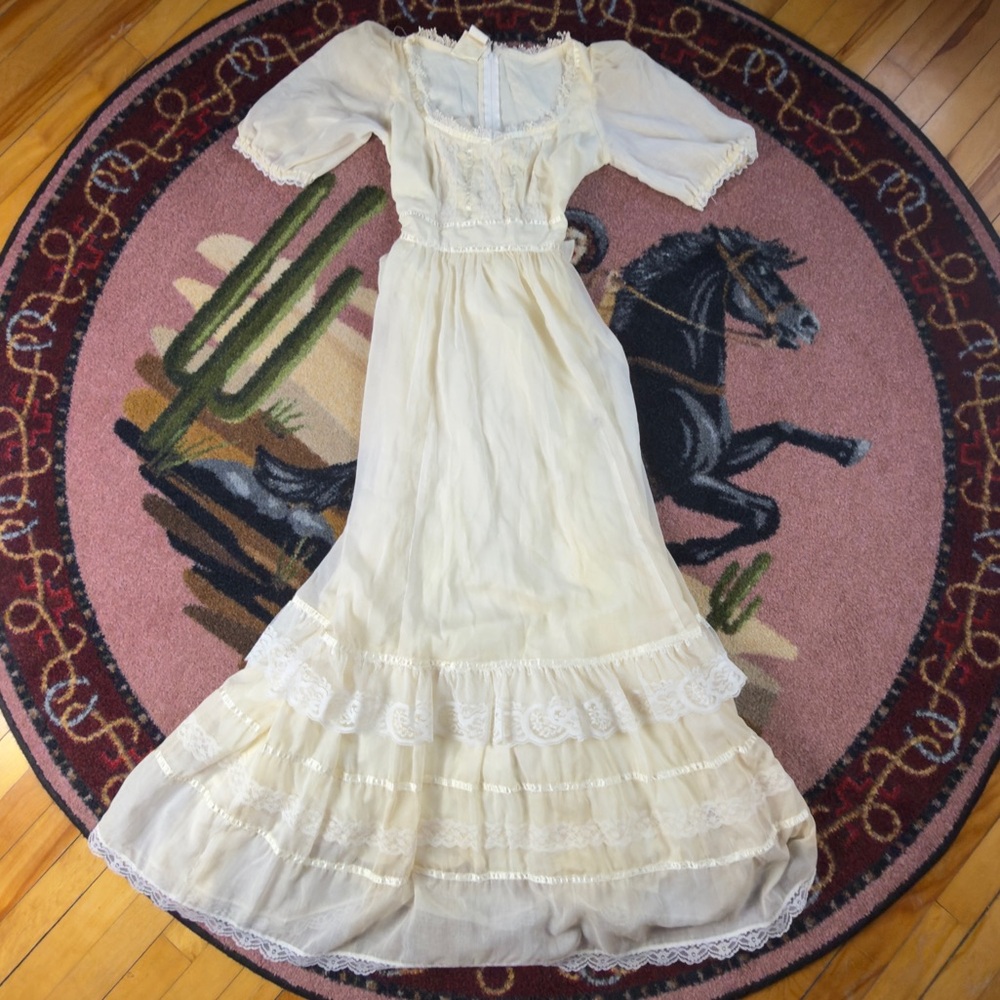 RARE GUNNE SAX VINTAGE DRESS MAXI WESTERN GOWN
